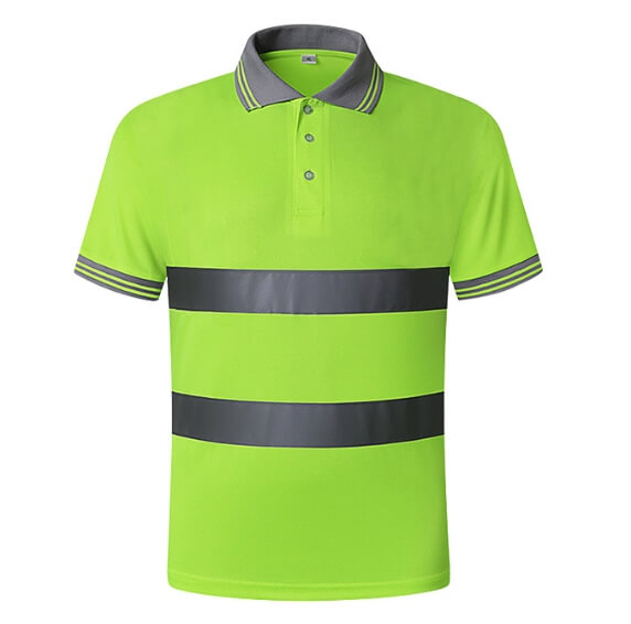reflective working safety polo shirt quick hi vis safety work polo shirt