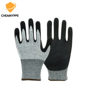 cut 5 sandy nitrile coated gloves custom tpr anti impact gloves anti vibration worker gloves for construction