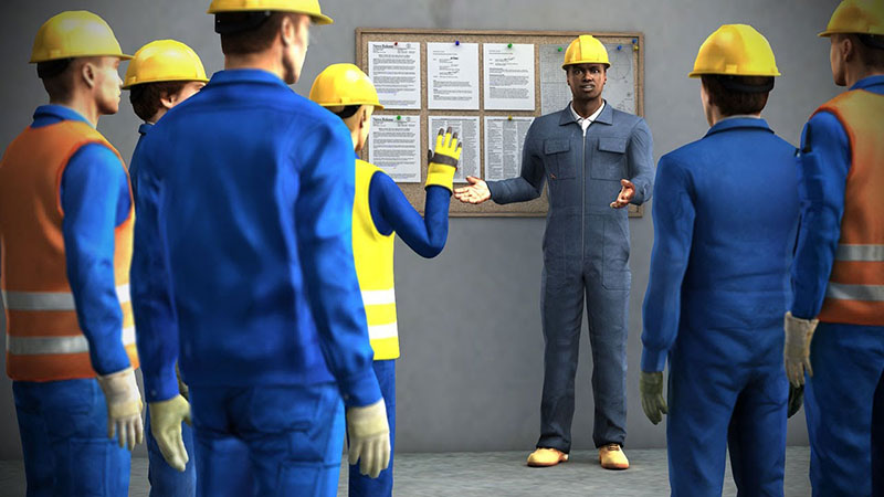 Employees engaged in PPE training to address safety concerns