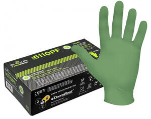 showa 6110pf biodegradable powder free nitrile disposal gloves green