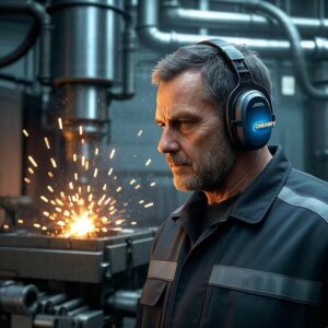 noisecanceling earmuffs in factory setting