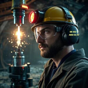 earmuffs near heavy machinery