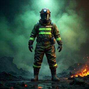 full body protective suit in a hazardous area 