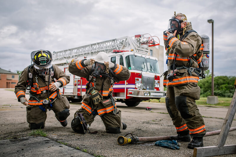 air respirators and firefighter gear