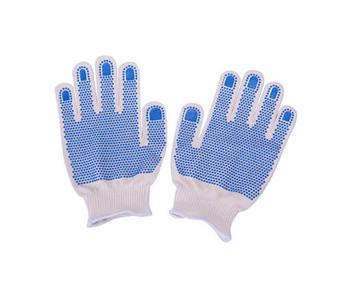 double sided pvc dot grip cotton polyester gloves