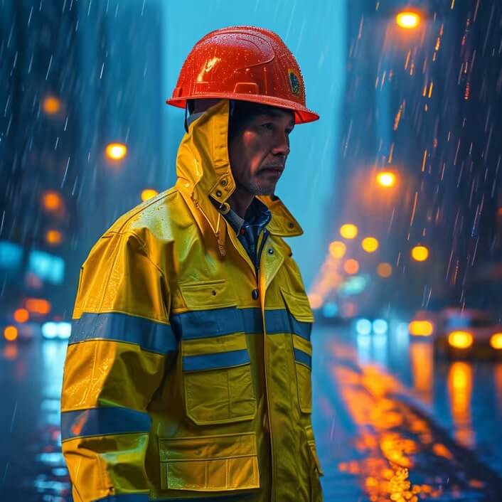 working in a rainy day