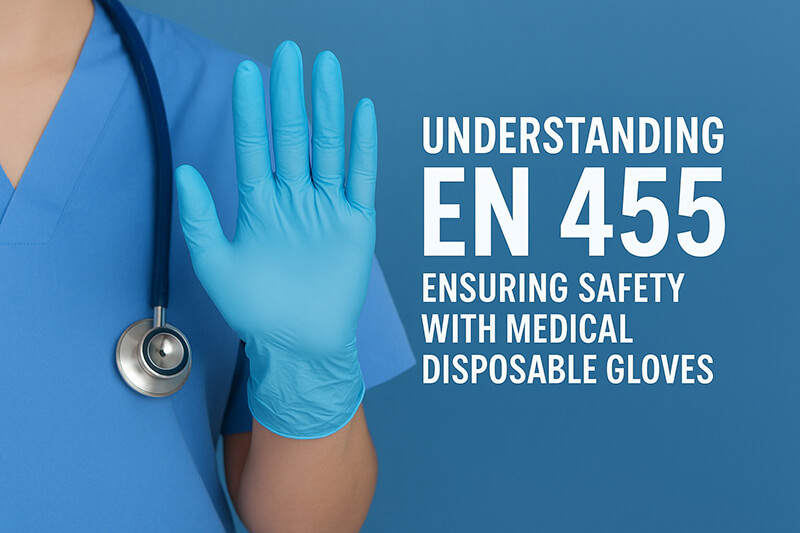 EN 455 certified medical disposable gloves in use.
