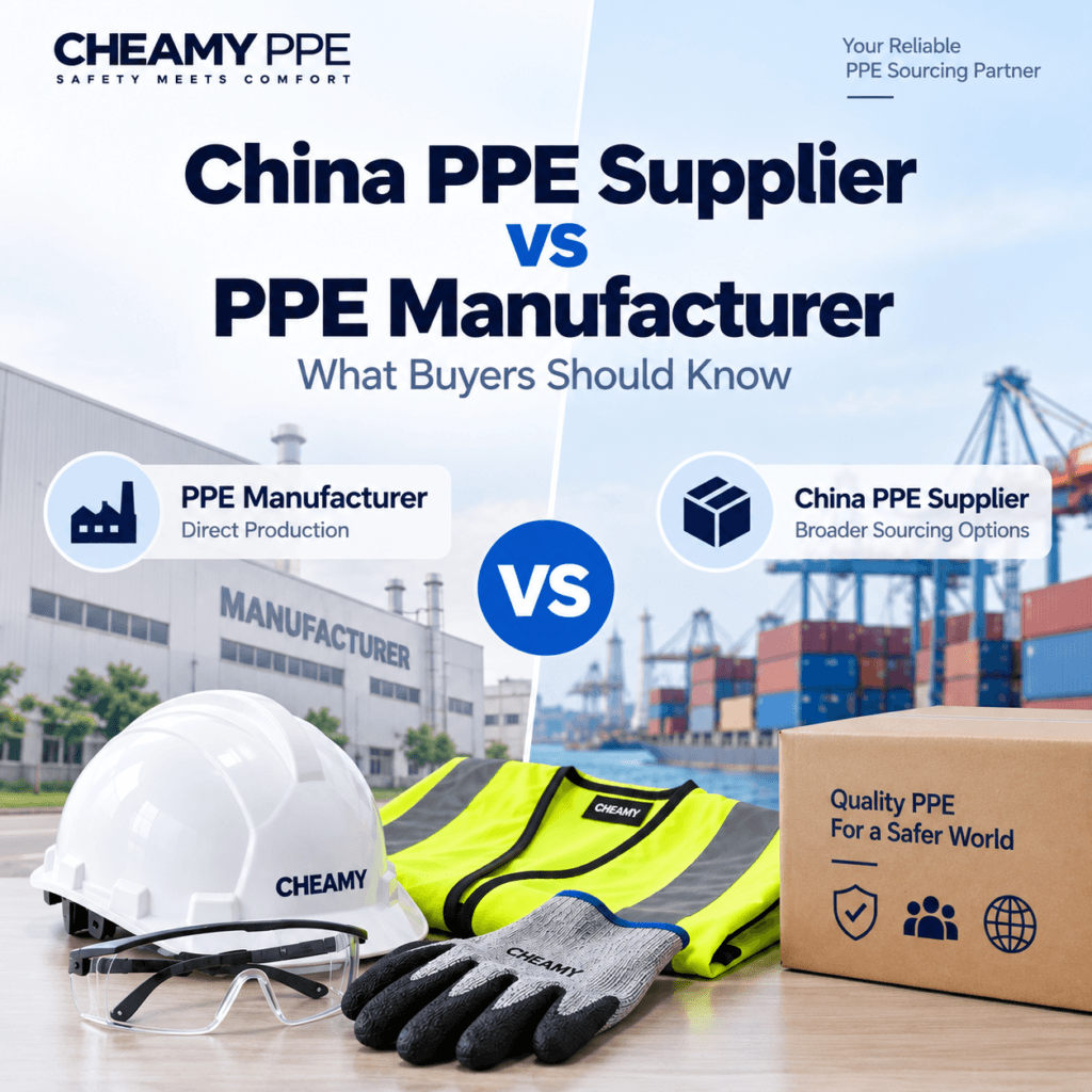 China PPE supplier vs PPE manufacturer comparison for buyers