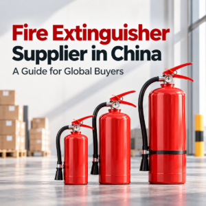 Red fire extinguishers in different sizes for international buyers sourcing fire safety equipment from China